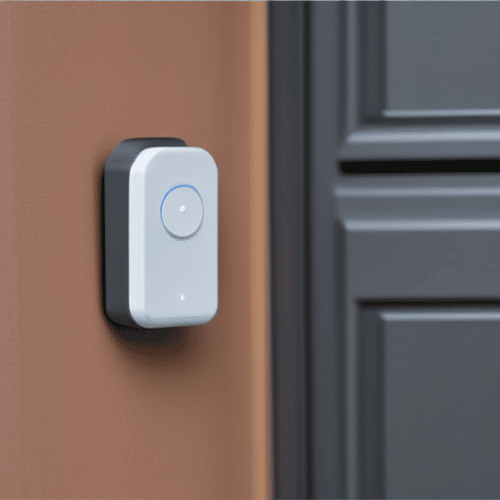 A small wireless doorbell near the front door