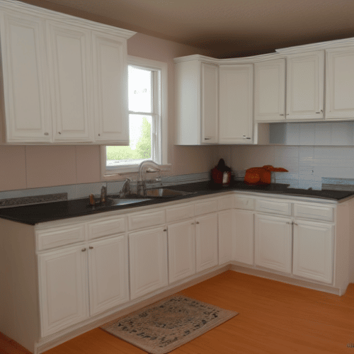 Newly painted kitchen cabinets