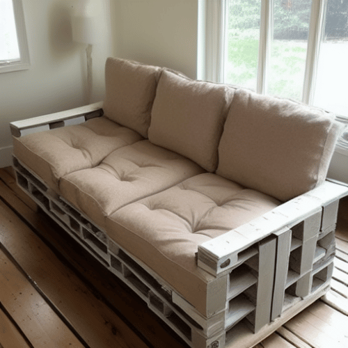 Pallet sofa in the living room