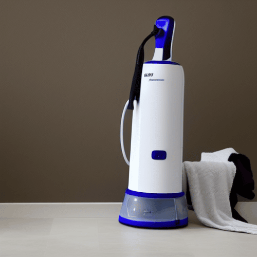 a garment steamer with some clothes