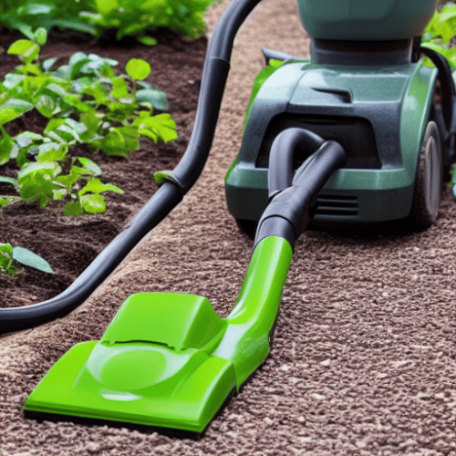 a green garden vacuum
