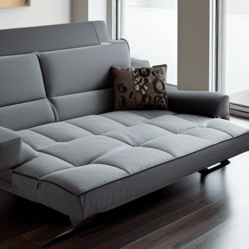 a sofa bed in the living room