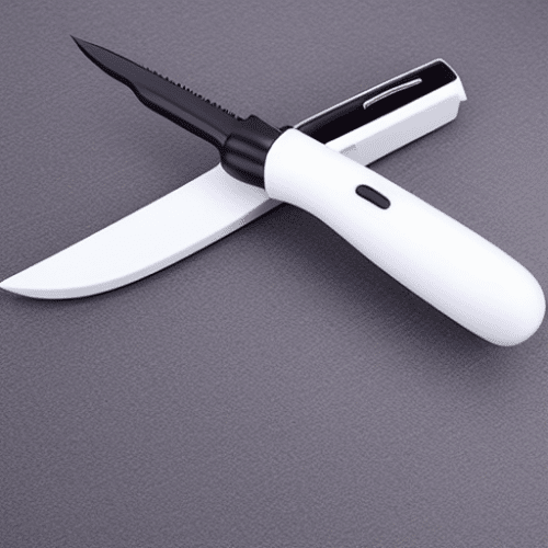 a white electric carving knife