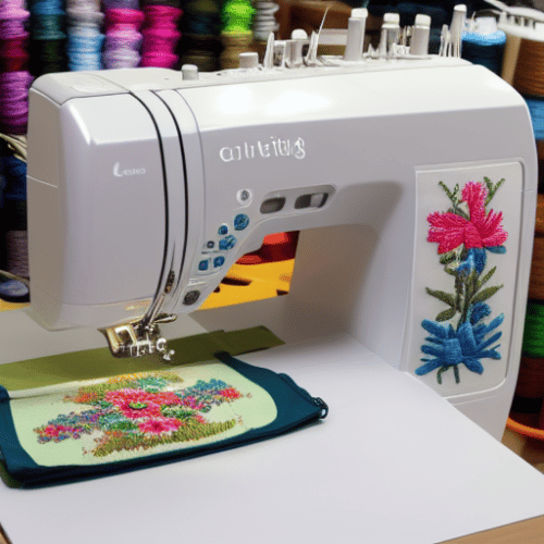 making a flower design using an embroidery machine