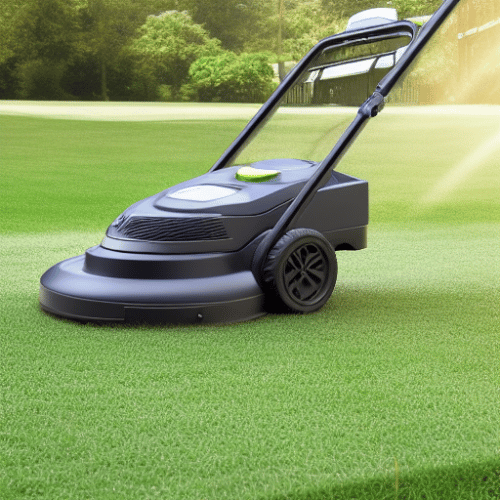 mowing grass using an electric lawn mower