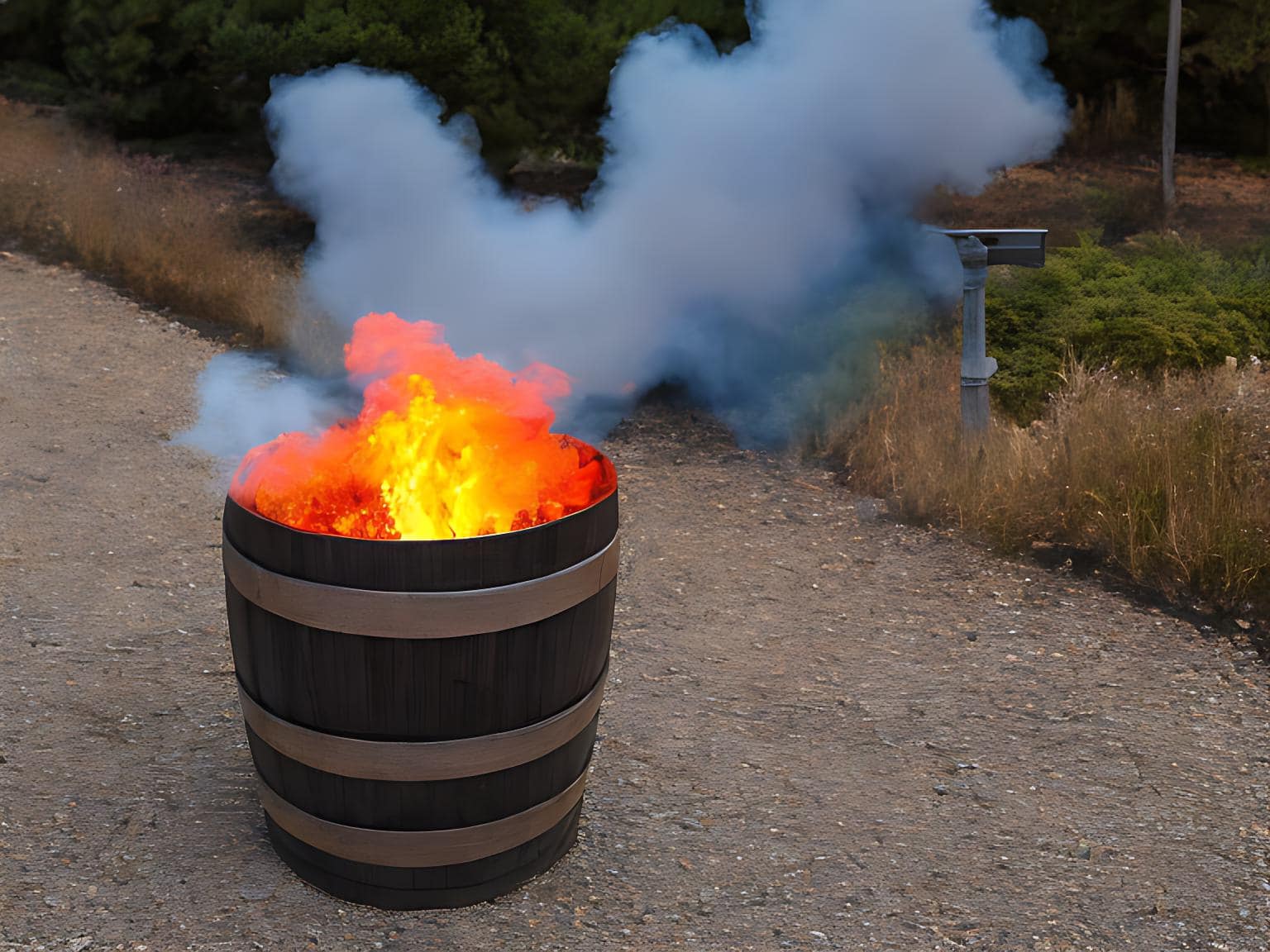 a burning barrel