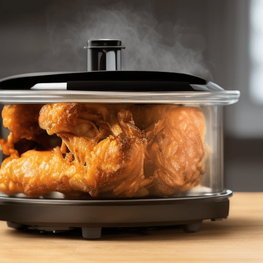 a cooking appliance with a cooked meal