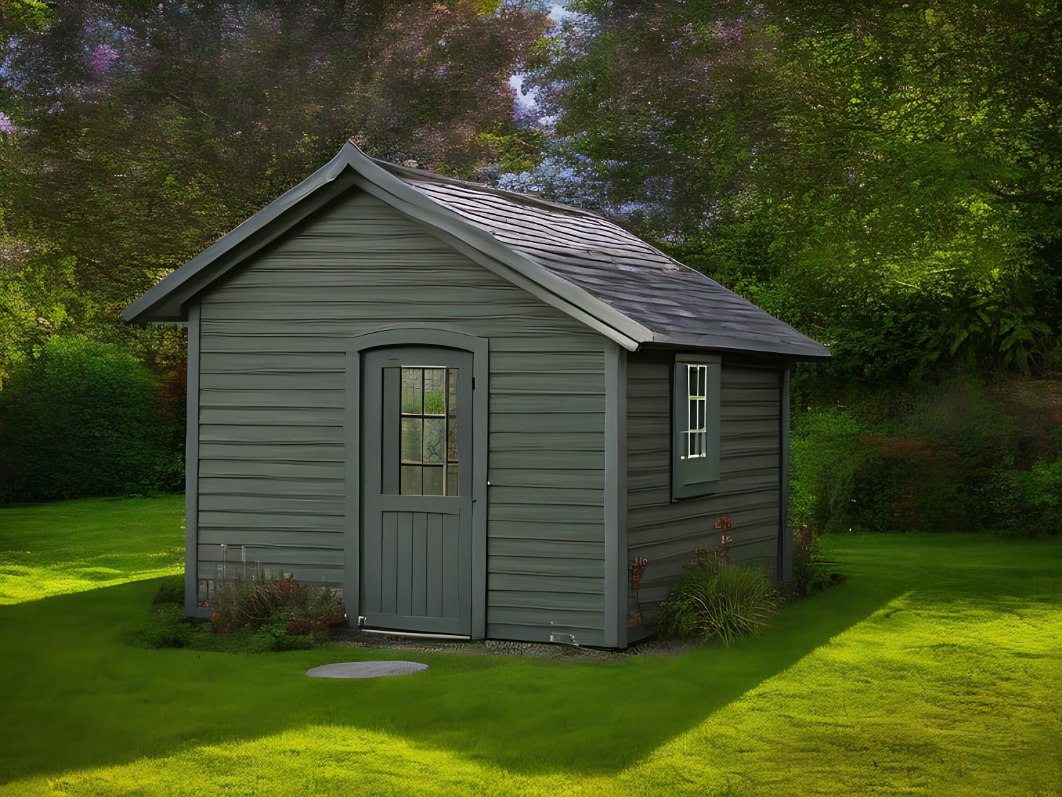 a gray cabin