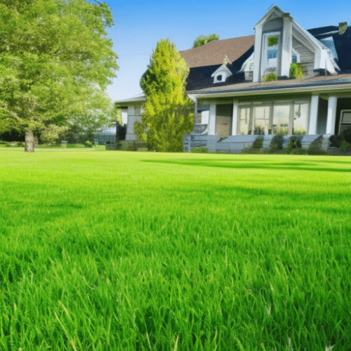 a house with beautiful lawn