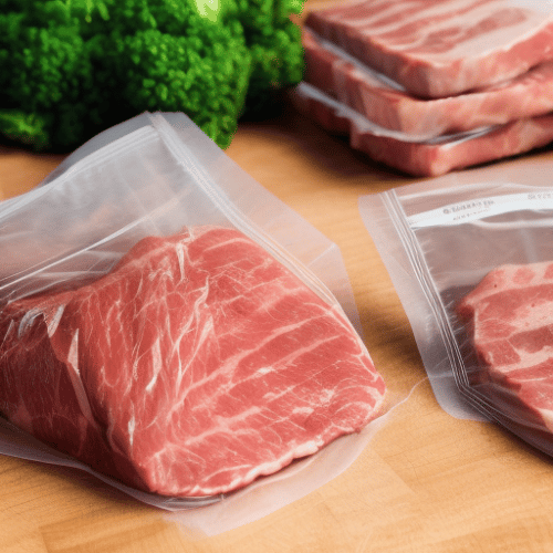 raw pork in ziplock bags
